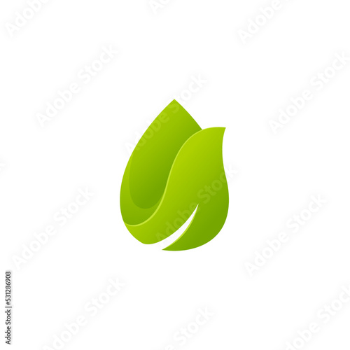 Green energy leaf logo