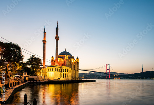 ORTAKOY, ISTANBUL, TURKEY. Beautiful Istanbul sunrise landscape in Ortakoy.