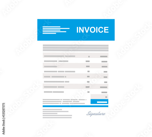 Invoice template, flat design 