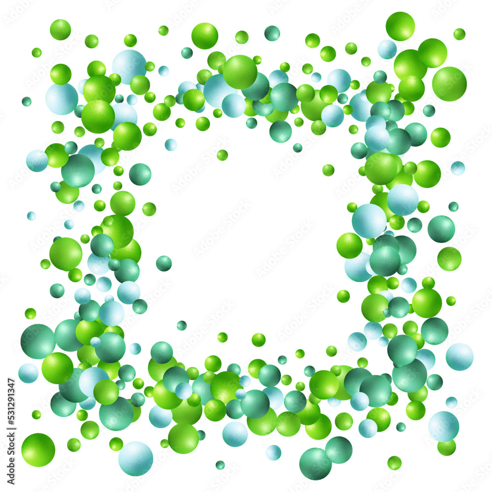 Green mother-of-pearl pearls. Vector background for decoration. Design element.