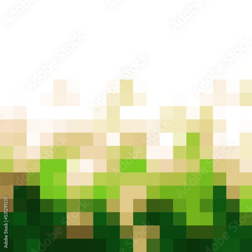Pixel vector background. Green squares. Presentation template. Abstract background. eps 10