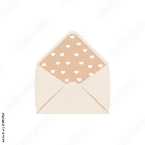 ute hand drawn envelope with hearts