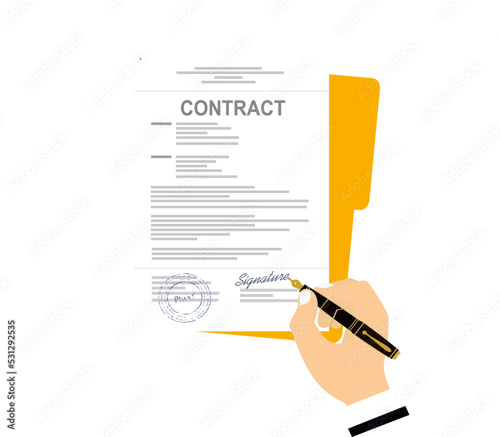 Obraz premium Contract agreement flat business illustration 