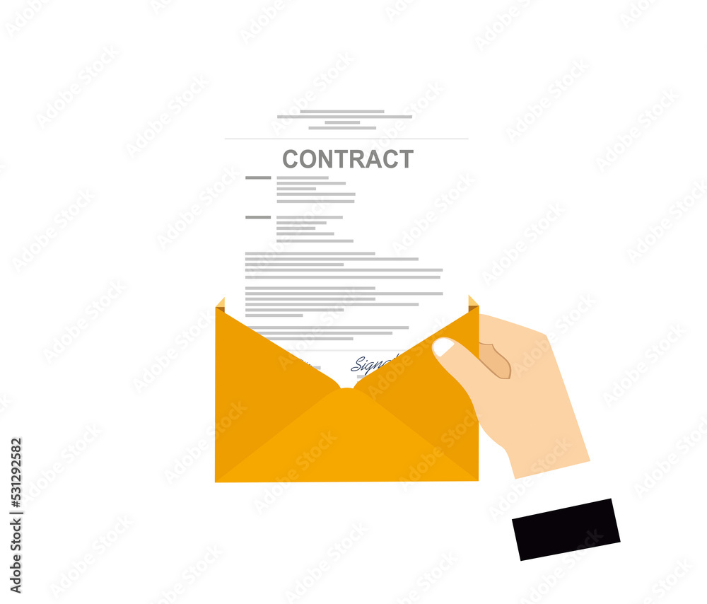 Contract agreement flat business illustration Contract agreement flat business illustration