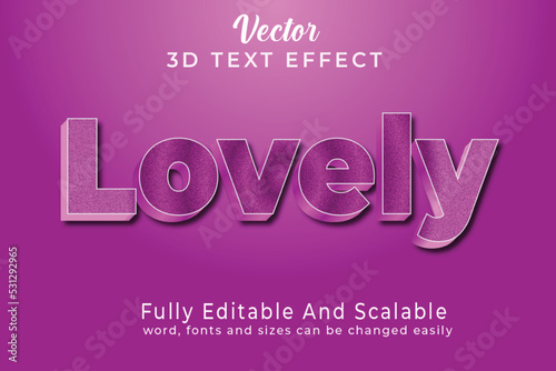 Lovely 3D text effect  fully editable