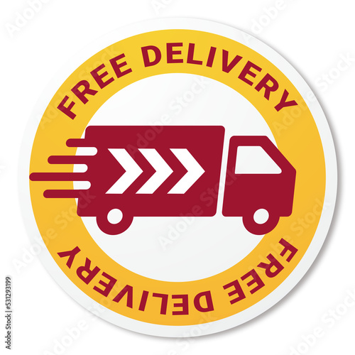 Free Delivery badge sticker transparent png design element
