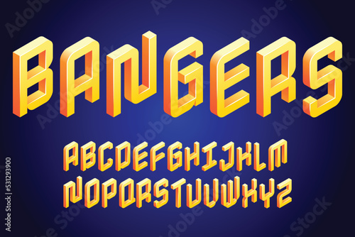 BANGERS stylish font design alphabet