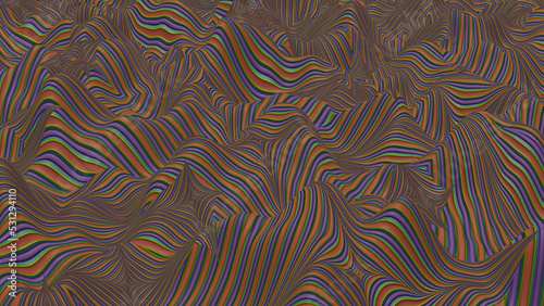 Colorful abstract wave and ripple (3D Rendering)