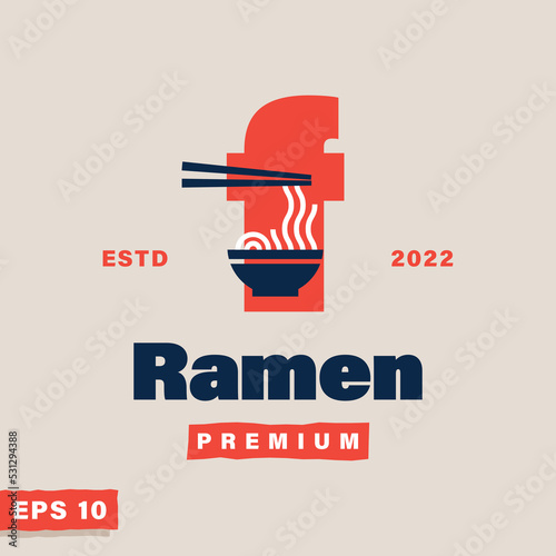 Ramen Alphabet f Logo