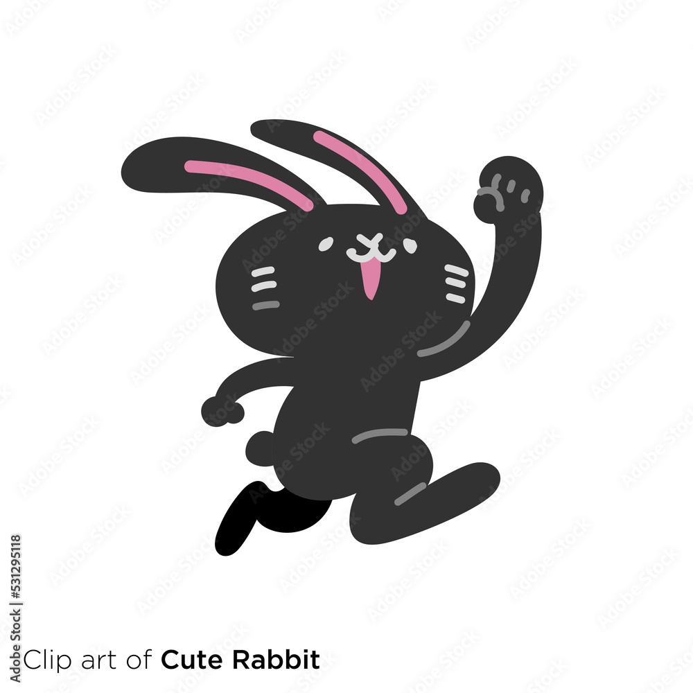 Obraz premium ウサギのキャラクターイラストシリーズ 「ジャンプ」