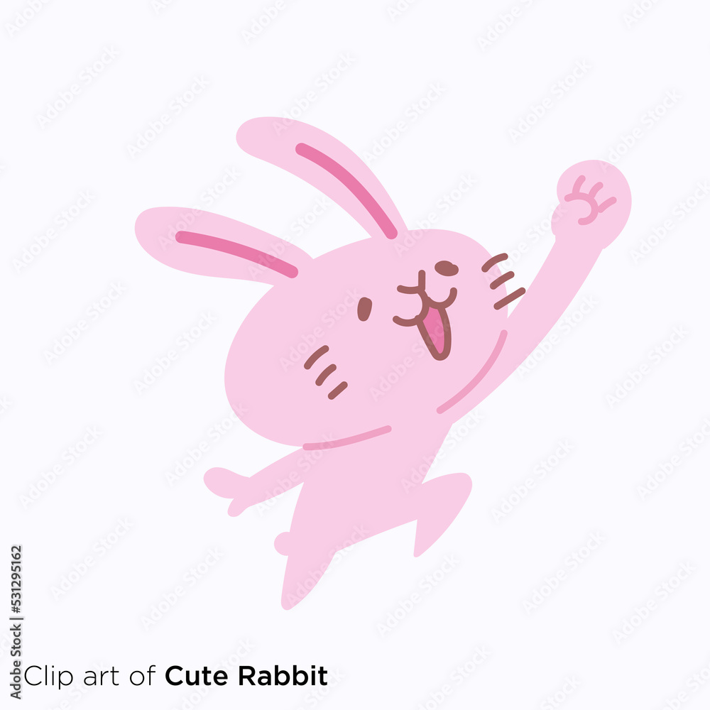 ウサギのキャラクターイラストシリーズ 「やる気」 ウサギのキャラクターイラストシリーズ 「やる気」