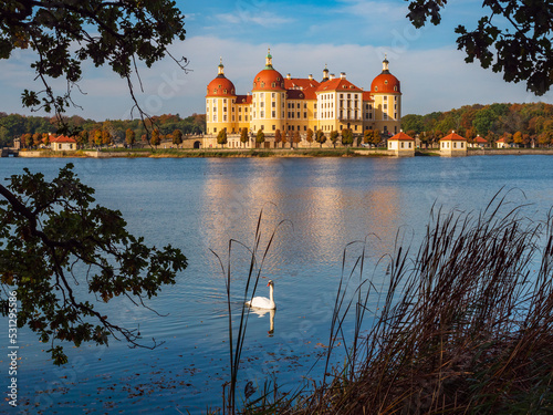 Schloss Moritzburg bei Dresden als beliebtes Ausflugsziel in Sachsen, Deutschland