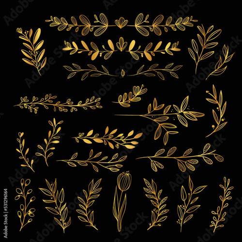 hand drawn wedding ornaments collection vector design illustration