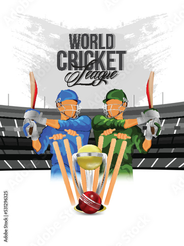 Realistic design concept of cricket tournament