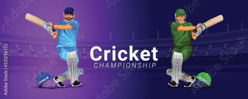 Cricket championship tournament card with vector illustration