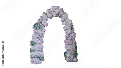 PHN image of a moss covered stone arch