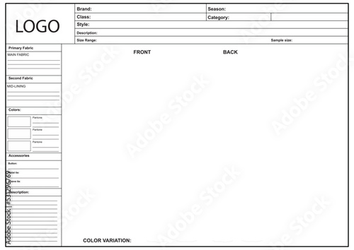 Techpack Layout Template photo