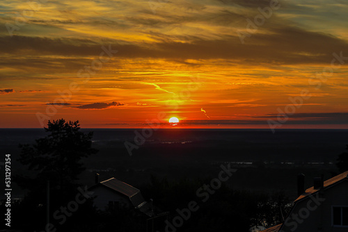 Evening sunset over the Volga River