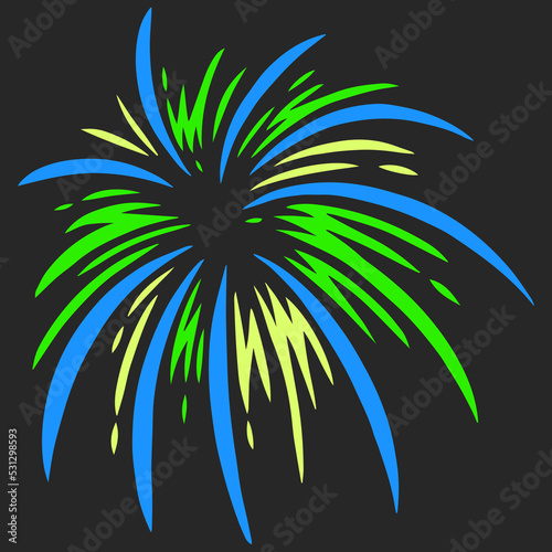 Holidays fireworks sticker vintage colorful
