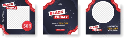 black friday sale banner for social media post template