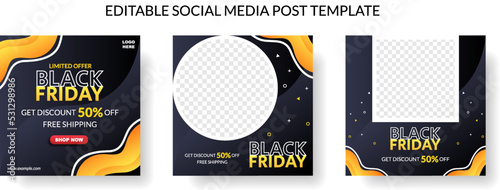 black friday sale banner for social media post template