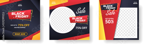 black friday sale banner for social media post template