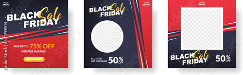 black friday sale banner for social media post template