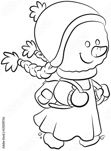 Niedliches Schneemädchen - Vektor-Illustration