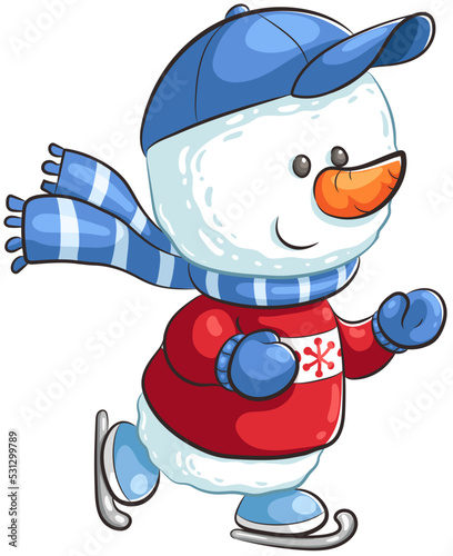 Niedlicher kleiner Schneemann - Vektor-Illustration