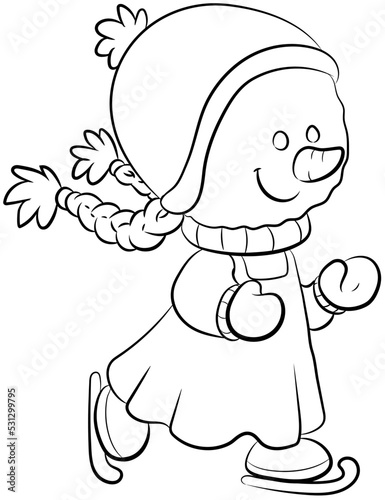 Niedliches Schneemädchen - Vektor-Illustration