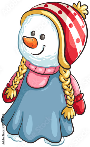 Niedliches Schneemädchen - Vektor-Illustration