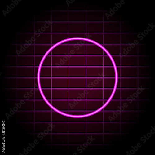 background image vector purple neon circle on the middle of the wall illustration eps10