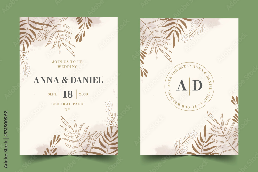 hand drawn golden wedding invitation template vector design illustration hand drawn golden wedding invitation template vector design illustration