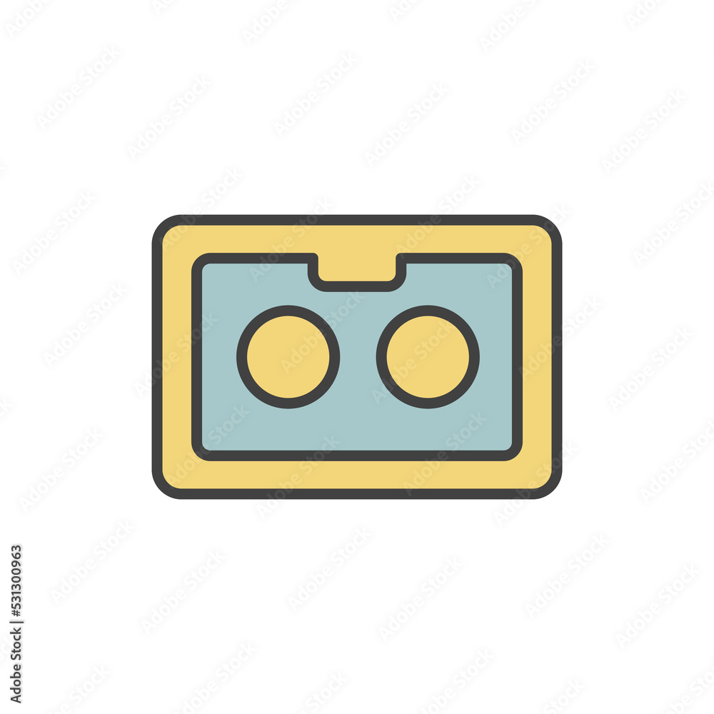 cassette icon vector illustration logo template for many purpose. Isolated on white background. full color