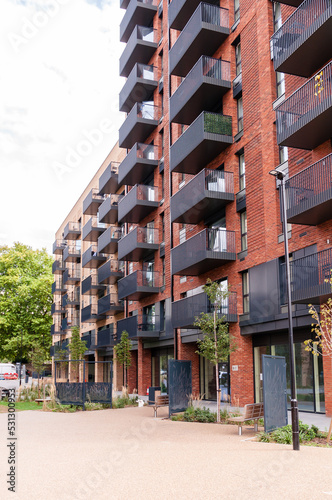 London, England, UK - September 04, 2022: Roding Riverside, modern residential buildings in Barking
