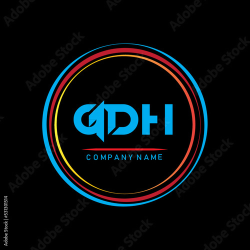 GDH creative initials letter logo concept. G D H creative initials monogram vector letter logo concept photo