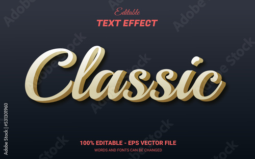 classic editable 3d text effect