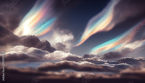 An illustration of Nacreous Clouds, Silver Lining.