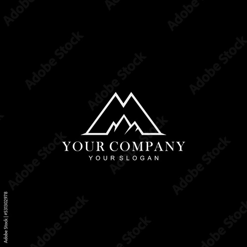 M Letter - Mountain Logo Design Vector
