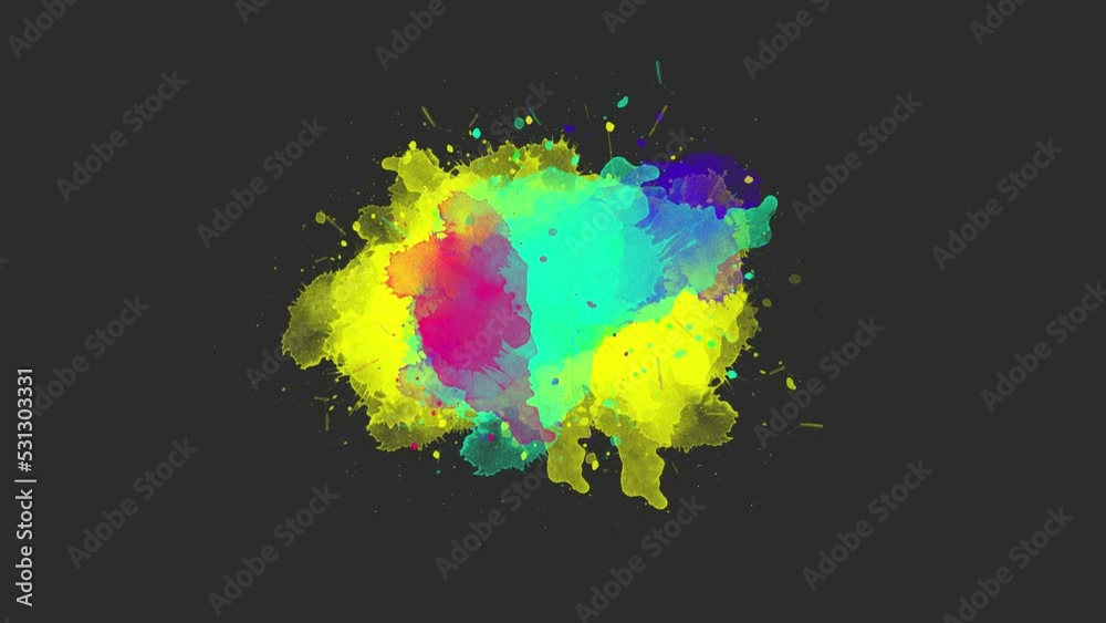 Splash color ink transition. Ink brush stroke transition. Ink splash ...