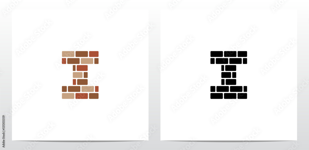 Fototapeta premium Brick Wall Letter Logo Design I