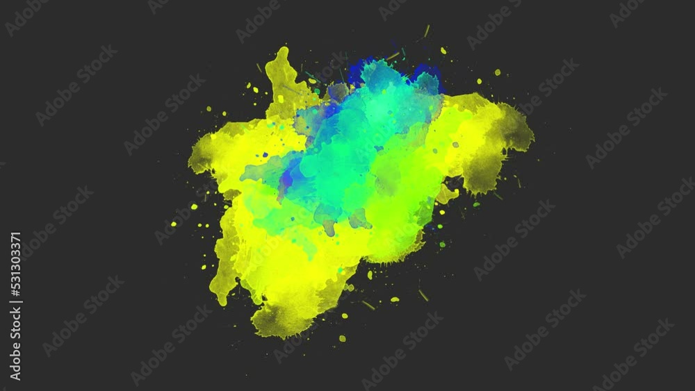 Splash color ink transition. Ink brush stroke transition. Ink splash ...