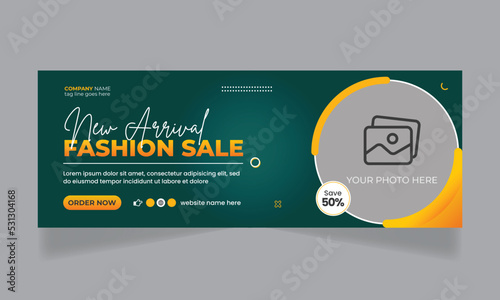Fashion sale social media facebook cover and web banner template