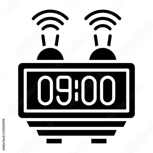 Smart Clock Glyph Icon