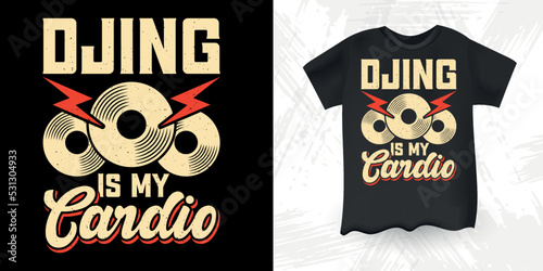 Vinyl DJ Mixing Music Lover Retro Vintage Father's Day Music DJ T-Shirt Design