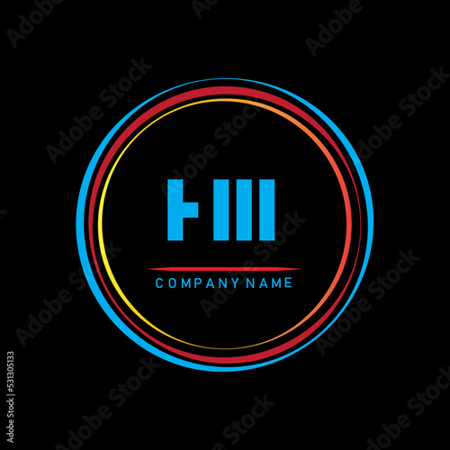HII creative Circle letter logo Concept.HII Typography For Technonogy.Businuss And Real Estate brand photo