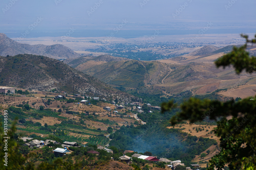 View of Noyemberyan town from above, Armenia 