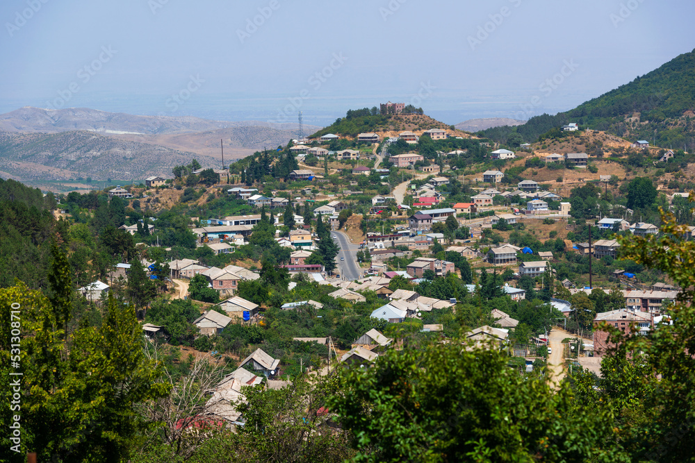 View of Noyemberyan town from above, Armenia 