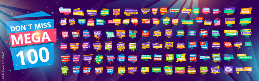 Fototapeta premium Mega savings set, vector illustration