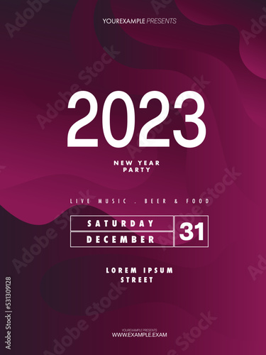 Canvas Print Abstract 2023 new year party poster template